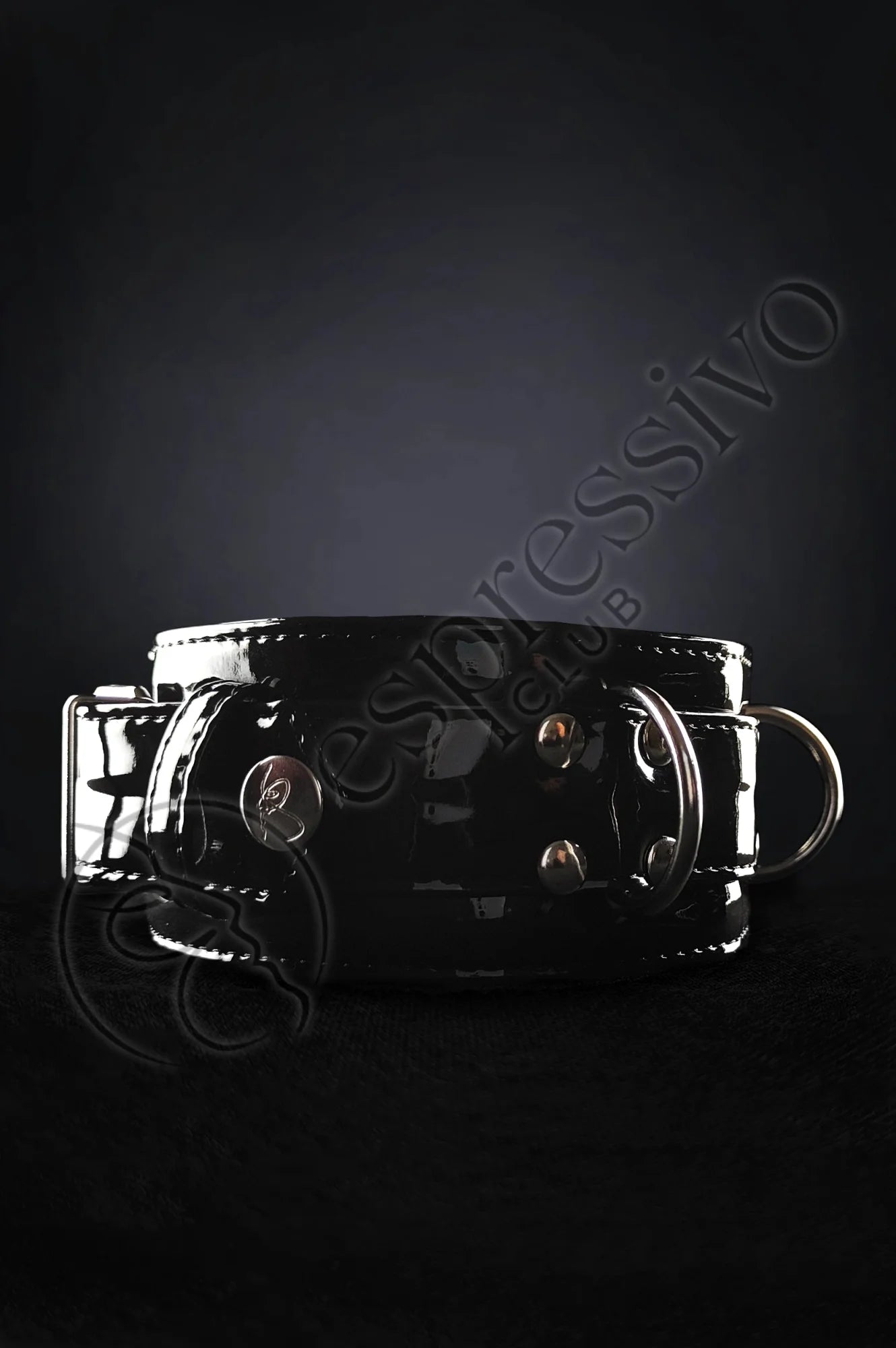 Bdsm Collar In Black Pvc Jewelry