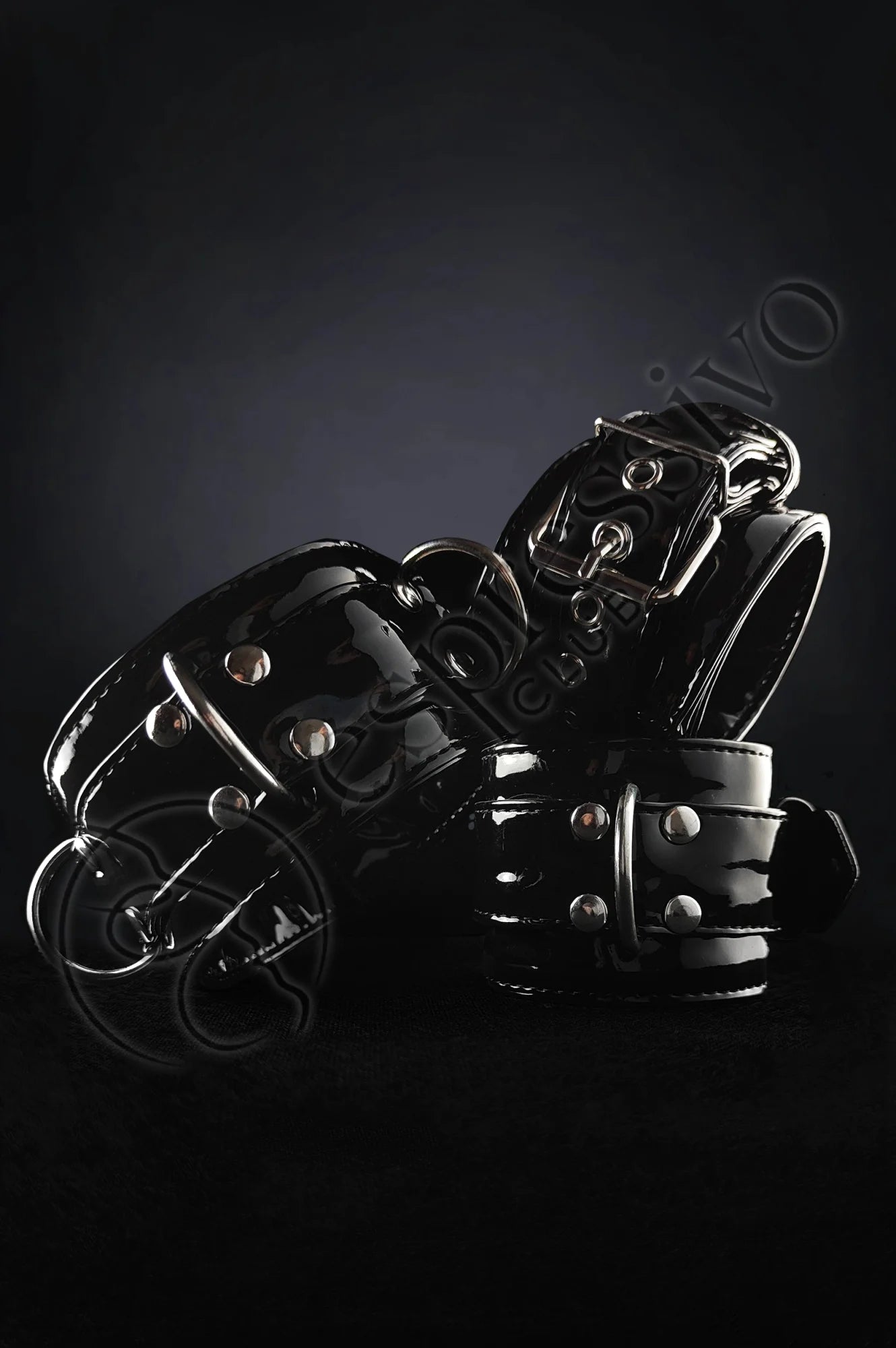 Bdsm Collar In Black Pvc Jewelry