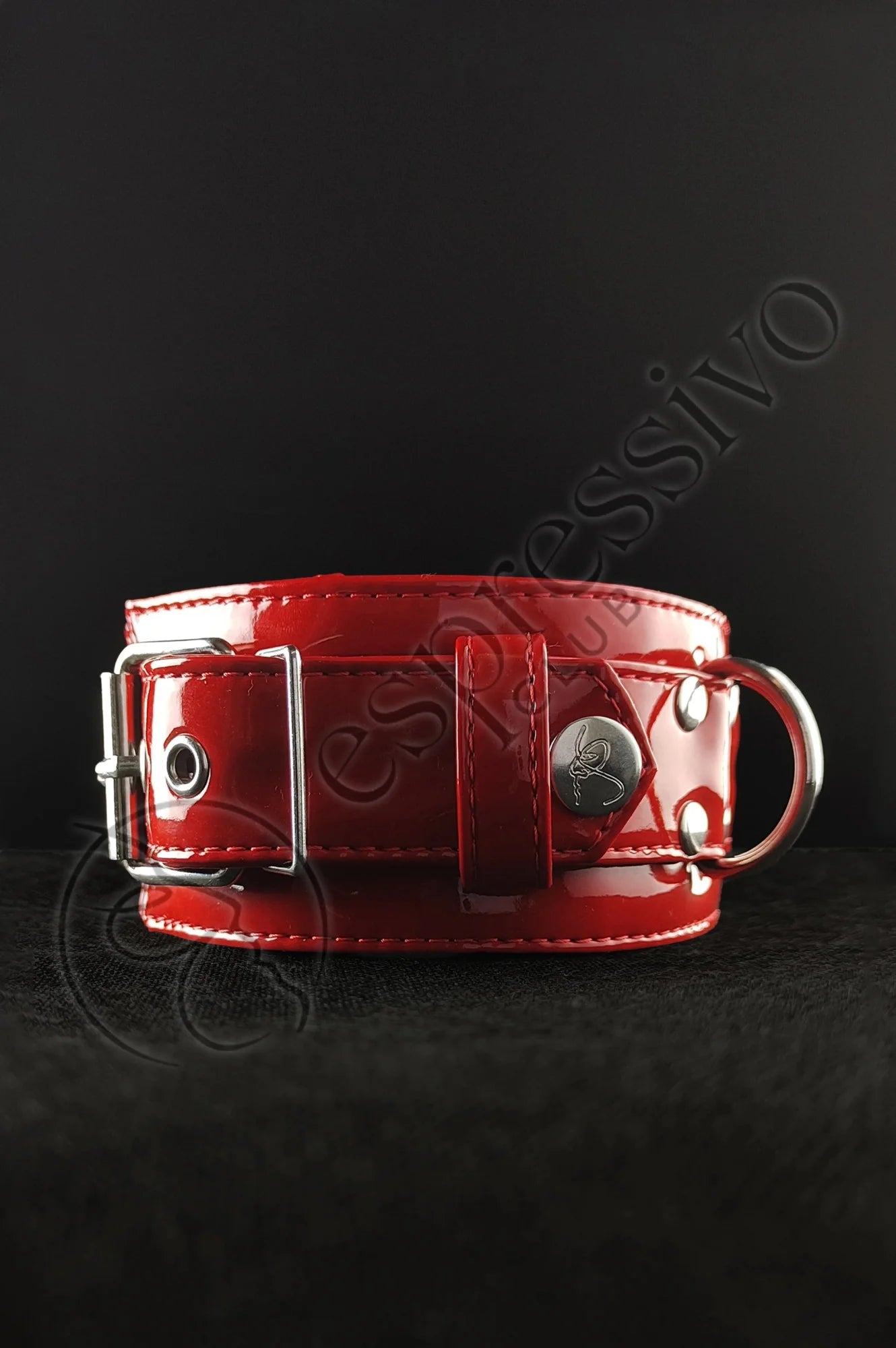 Bdsm Collar In Red Pvc Jewelry