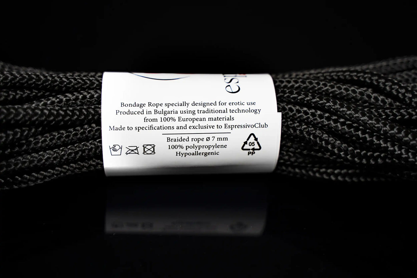 Lot de 3 cordes BDSM de 10 m de couleur noire - ø 7 mm / longueur totale 30 m