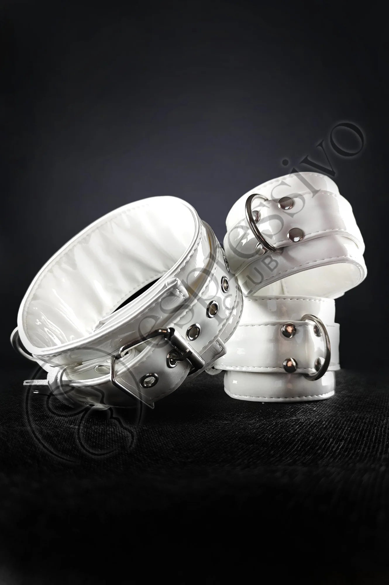 Bdsm Collar In White Pvc Jewelry