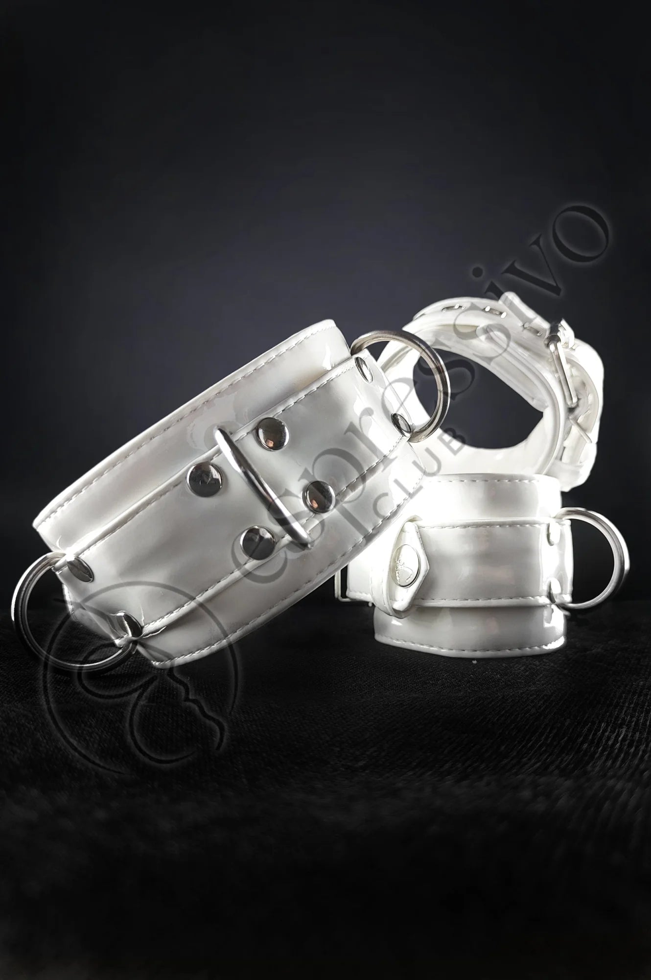 White PVC BDSM collar