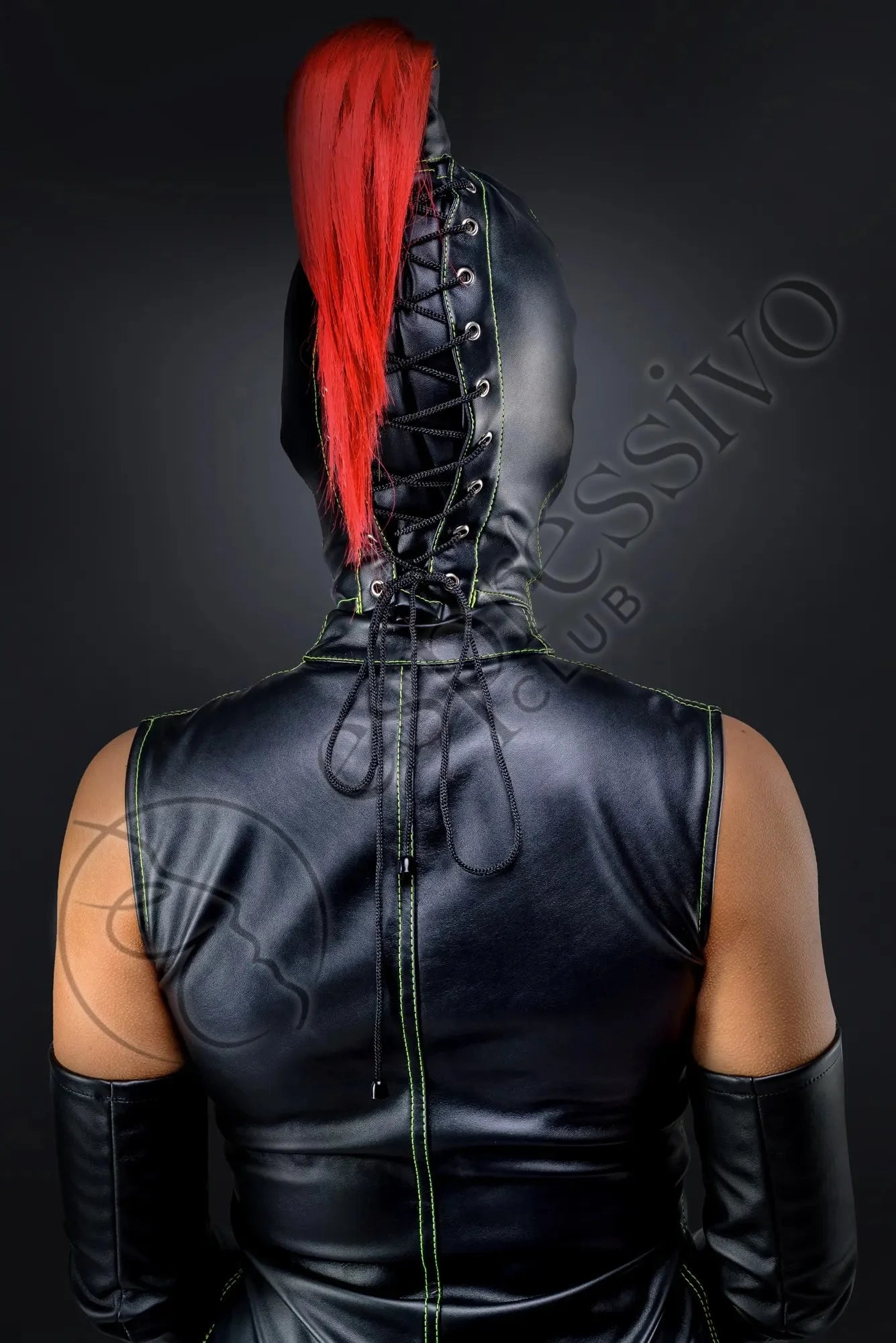 EspressivoClub Colored Delux Bdsm Ponytail Hood With Colored Thread Masks 112 Colored - 3