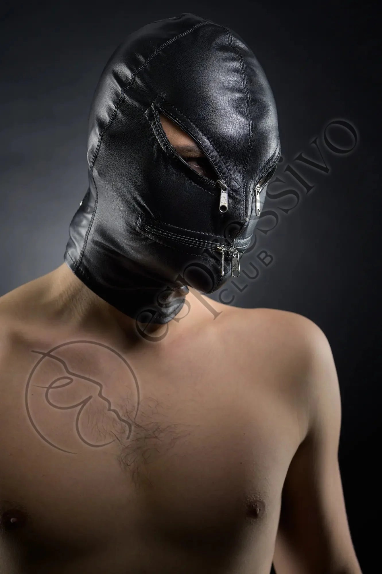 Real Leather Tight Bondage Zippers Hood For Bdsm Sensory Deprivation Masks Leather