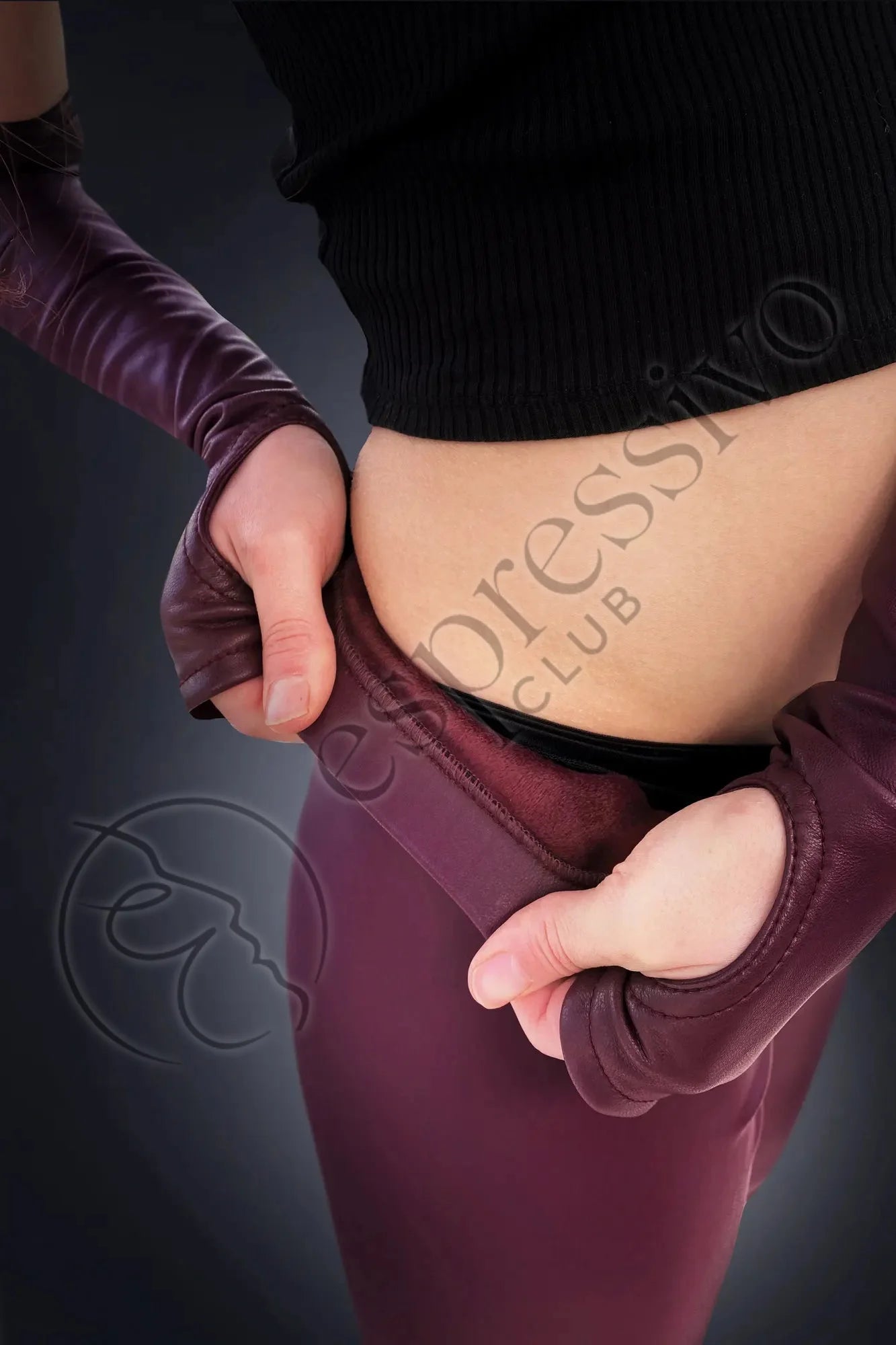 Soft Velvet Burgundy Leggings Pants