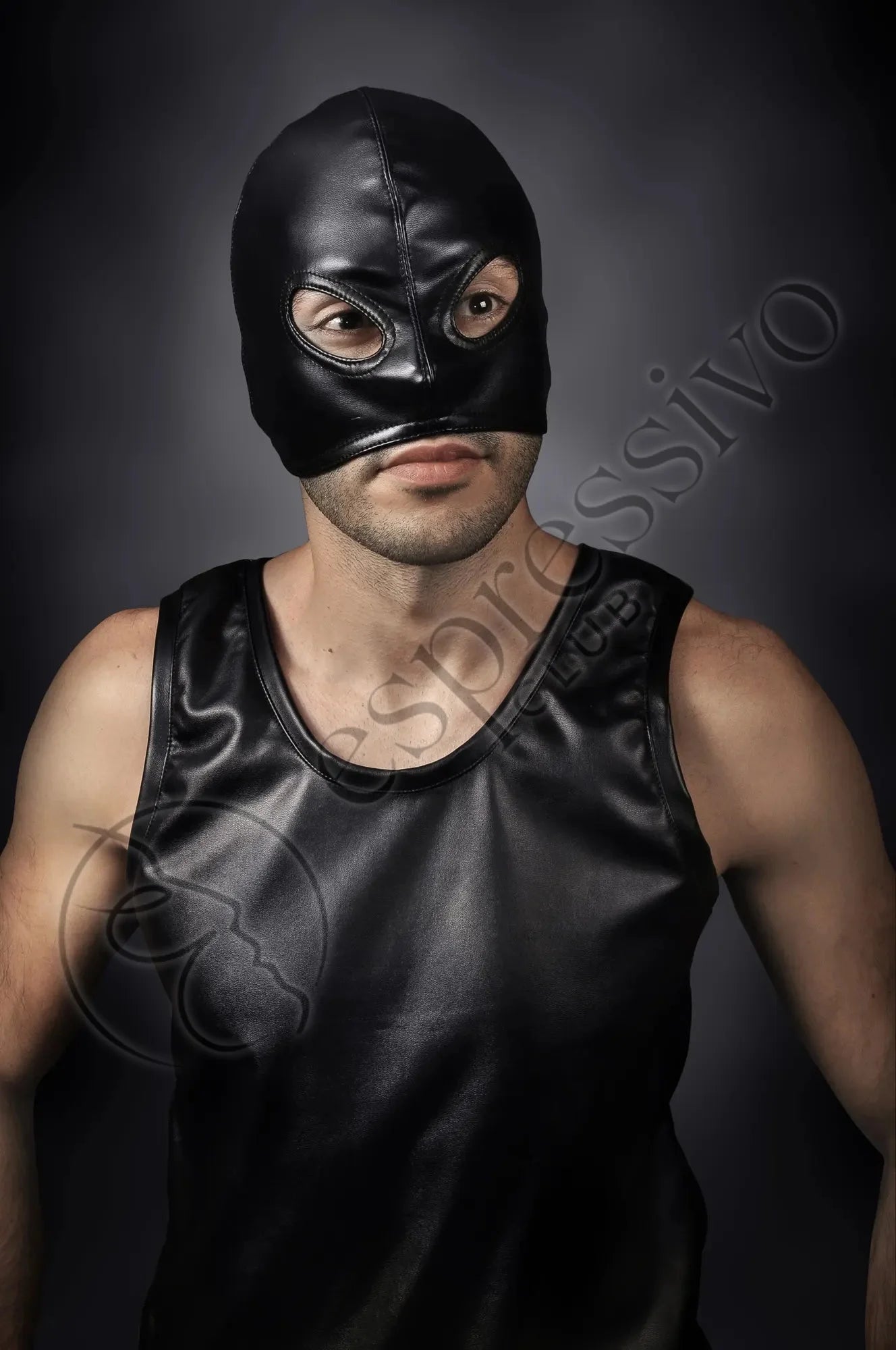Vintage Bdsm Leather Half Hood Masks