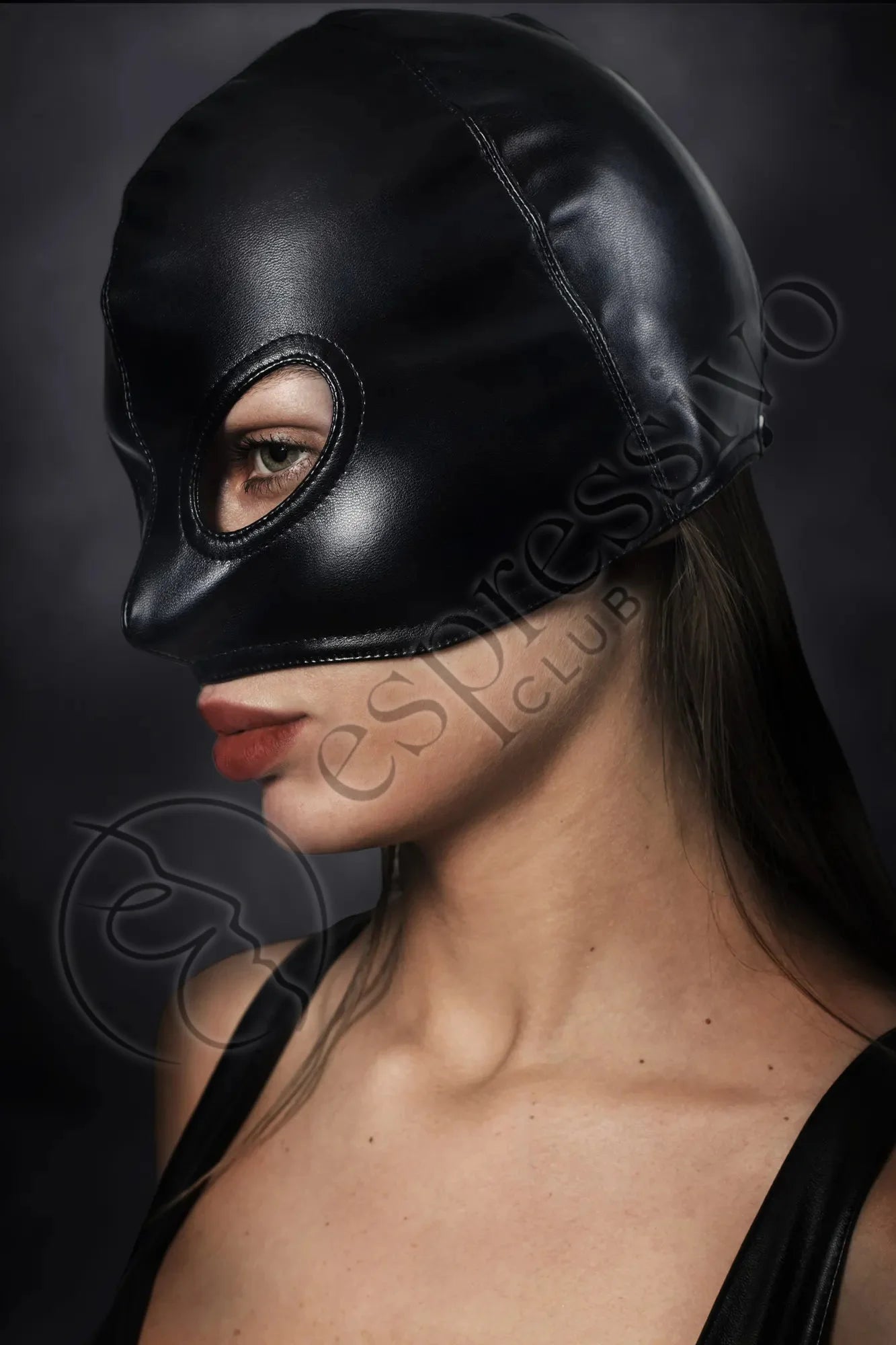 Vintage Bdsm Leather Half Hood Masks