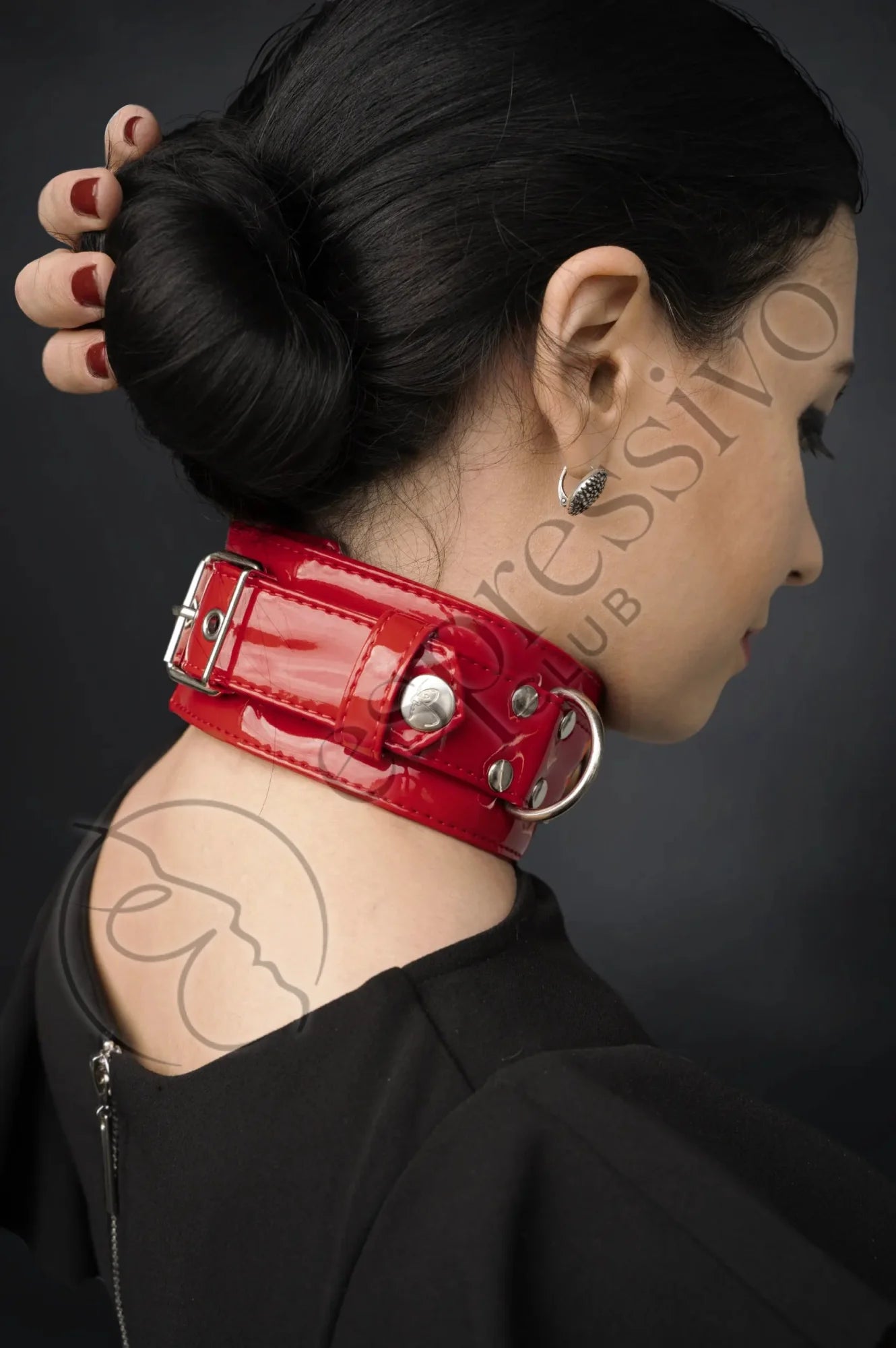 Red PVC BDSM Collar EspressivoClub red-pvc-bdsm-collar-espressivoclub