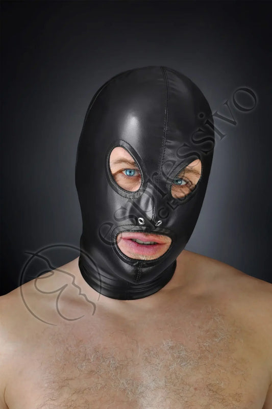 BDSM Leather Mask with Open Eyes & Mouth Masks Vegan leather