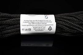 Bondage Set of 5 X 10m BDSM rope in Black Color - ø 7 mm / 50m total length