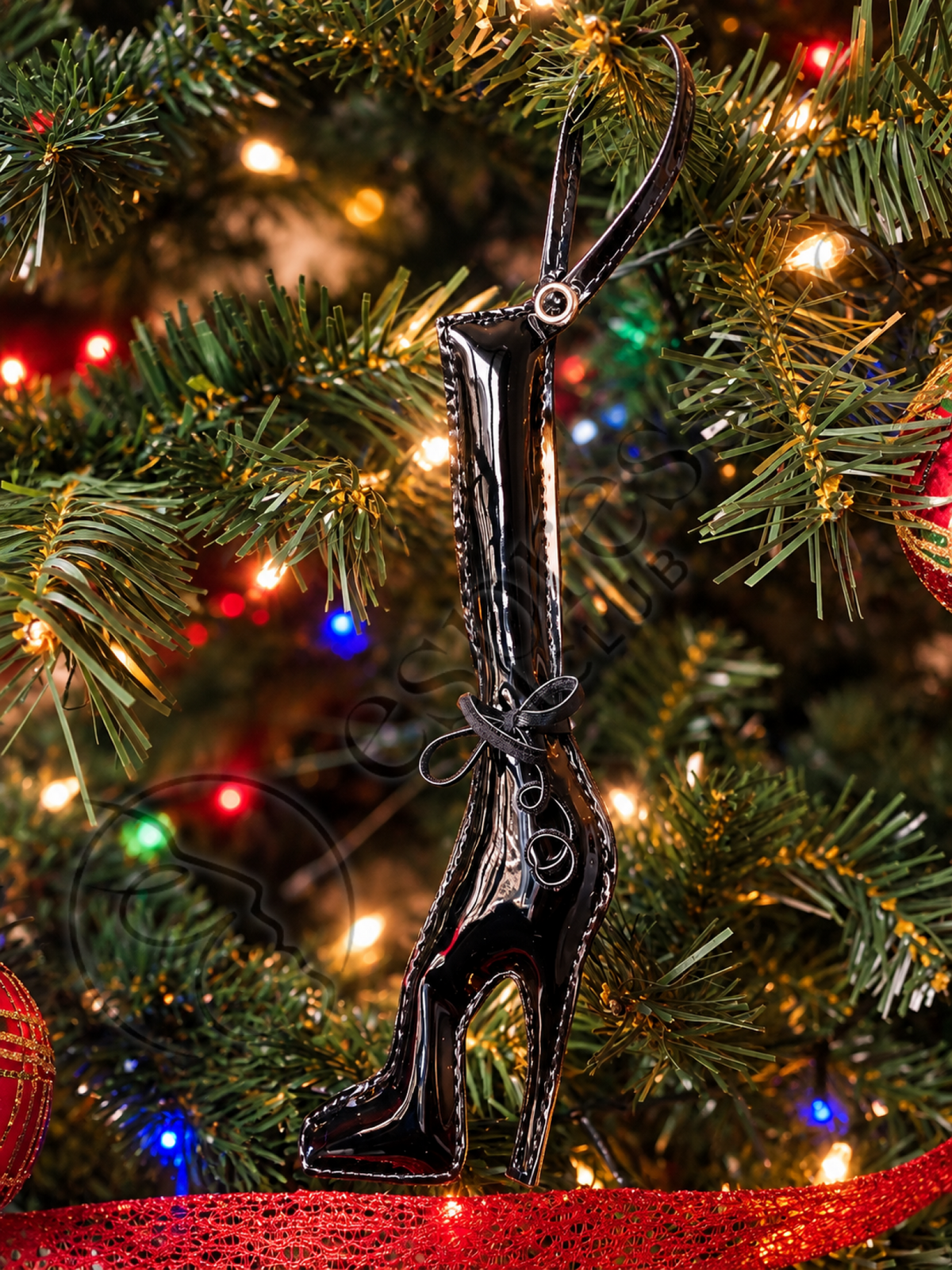 Black PVC High-Heel Boot Charm - Fetish Christmas Ornament - Christmas Ornament