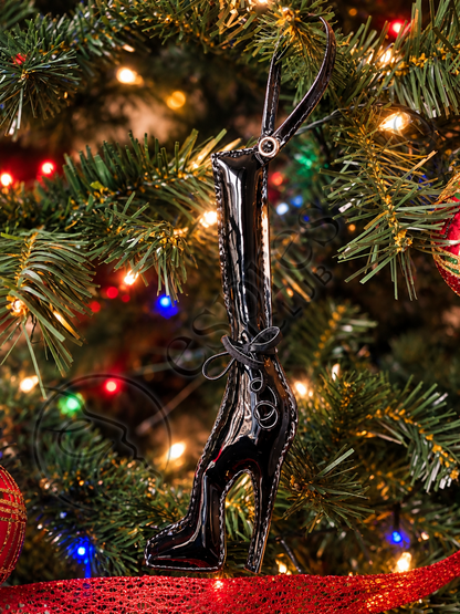 Black PVC High-Heel Boot Charm - Fetish Christmas Ornament - Christmas Ornament