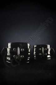 Bondage Cuffs In Black Pvc - Wrist & Ankle Bdsm Restraints Jewelry