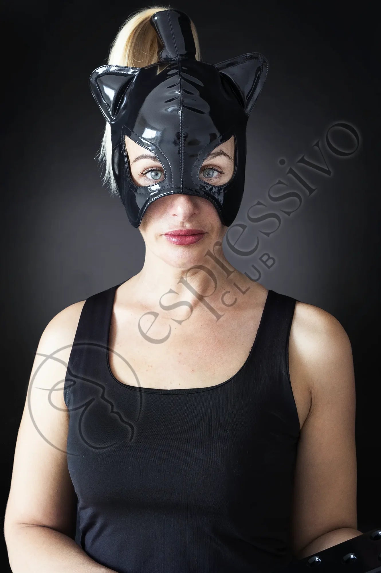 Pvc Dominatrix Catwoman Ponytail Mask Masks