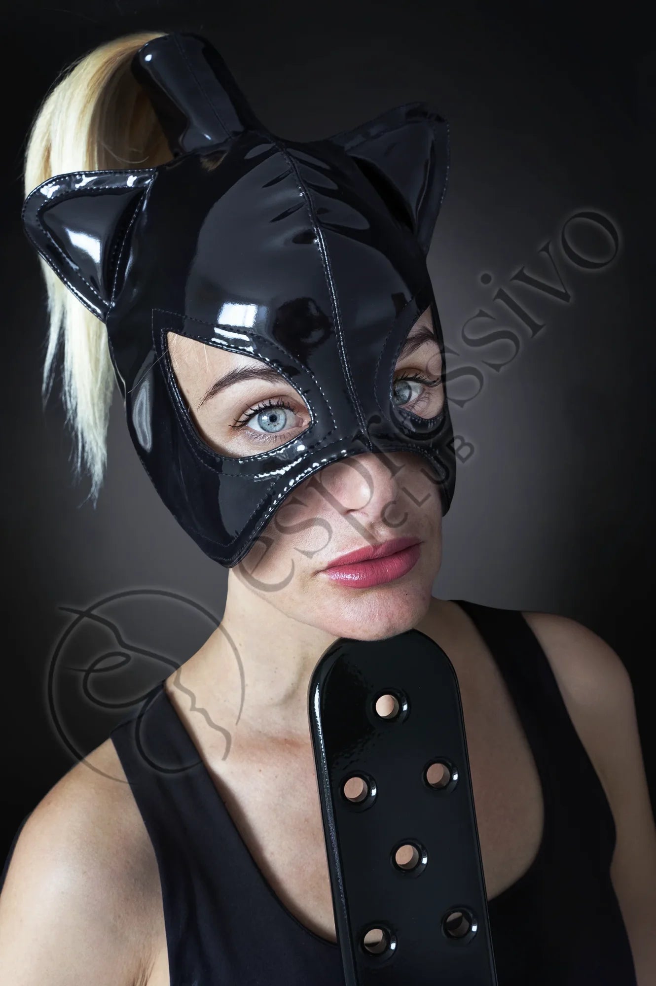 Pvc Dominatrix Catwoman Ponytail Mask Masks