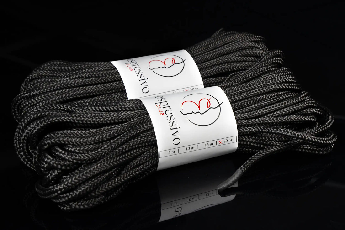 Lot de 2 cordes BDSM de 20 m de couleur noire - ø 7 mm / longueur totale 40 m