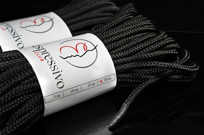 Lot de 2 cordes BDSM de 20 m de couleur noire - ø 7 mm / longueur totale 40 m
