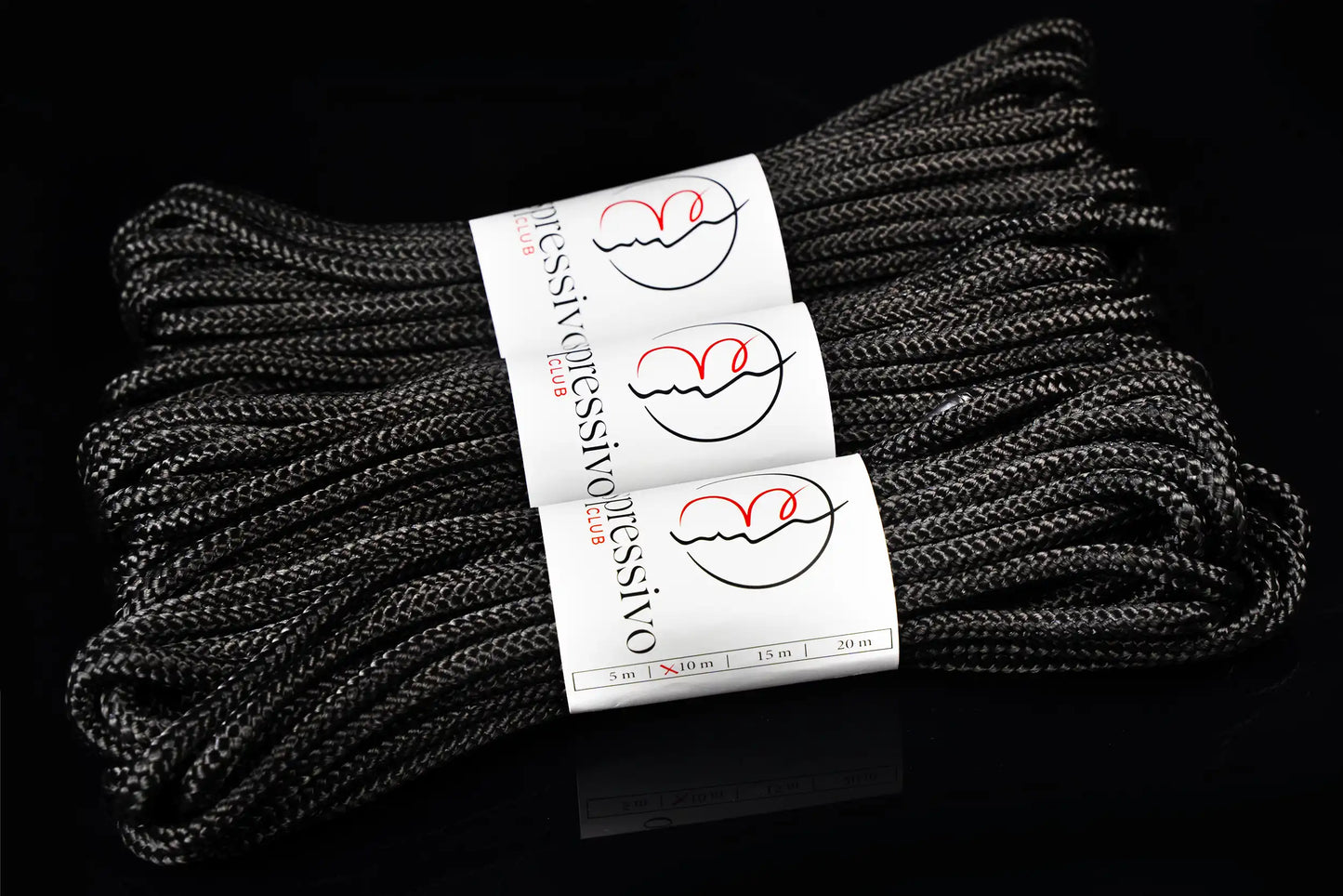Bondage-Set mit 3 x 10 m BDSM-Seilen in schwarzer Farbe – ø 7 mm / 30 m Gesamtlänge