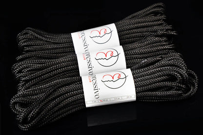 Bondage-Set mit 3 x 10 m BDSM-Seilen in schwarzer Farbe – ø 7 mm / 30 m Gesamtlänge