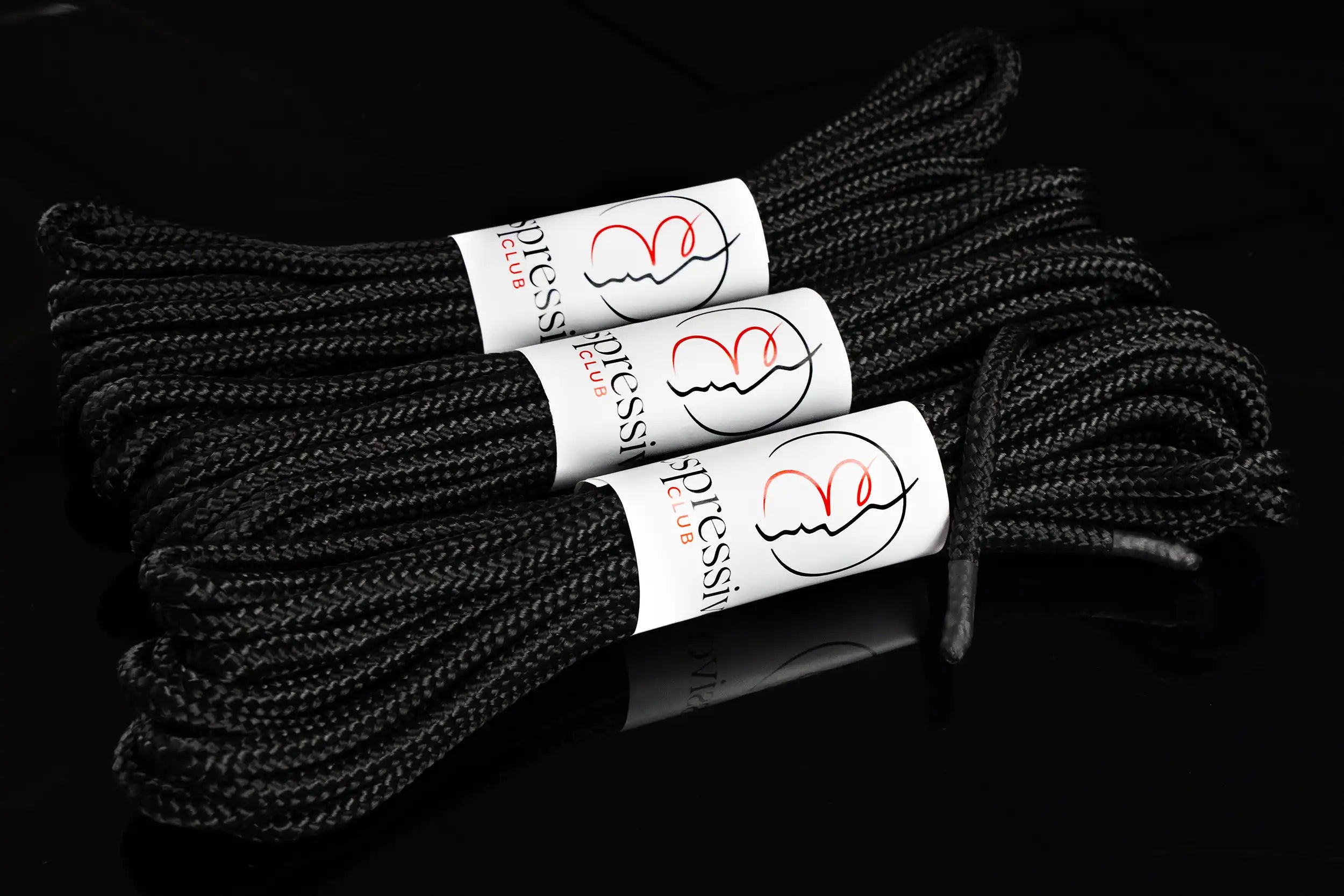 Bondage Set of 3 X 5m BDSM rope in Black Color - ø 7 mm / 15m total le ...