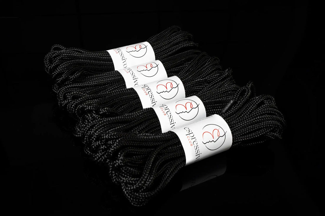 Bondage Set of 5 X 10m BDSM rope in Black Color - ø 7 mm / 50m total length
