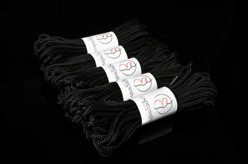 Bondage Set of 5 X 10m BDSM rope in Black Color - ø 7 mm / 50m total length