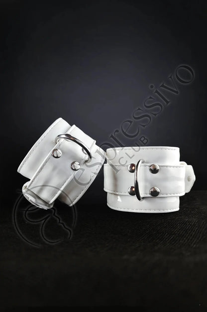 Bondage Cuffs In White Pvc - Wrist & Ankle Bdsm Restraints Jewelry