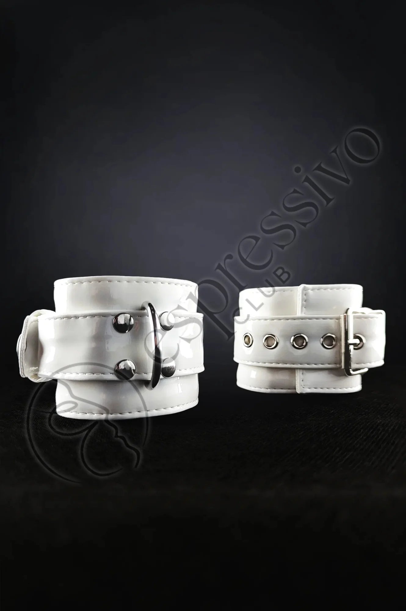 Bondage Cuffs In White Pvc - Wrist & Ankle Bdsm Restraints Jewelry