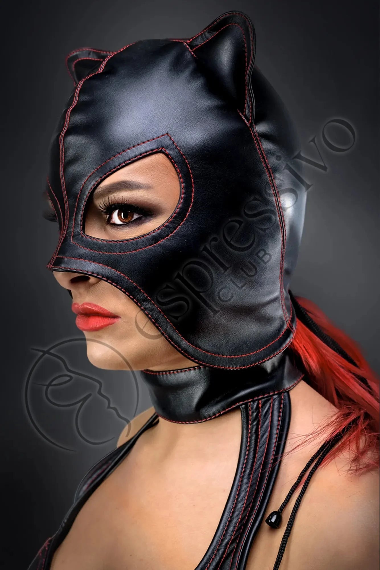 EspressivoClub Black Leather Bdsm Catwoman Mask For Pet Play Masks 176 - 4