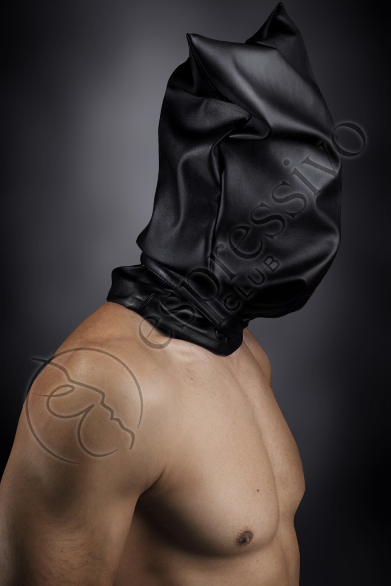 EspressivoClub Black Leather Bondage Baghood For Bdsm Interogation Play Masks 152 - 4