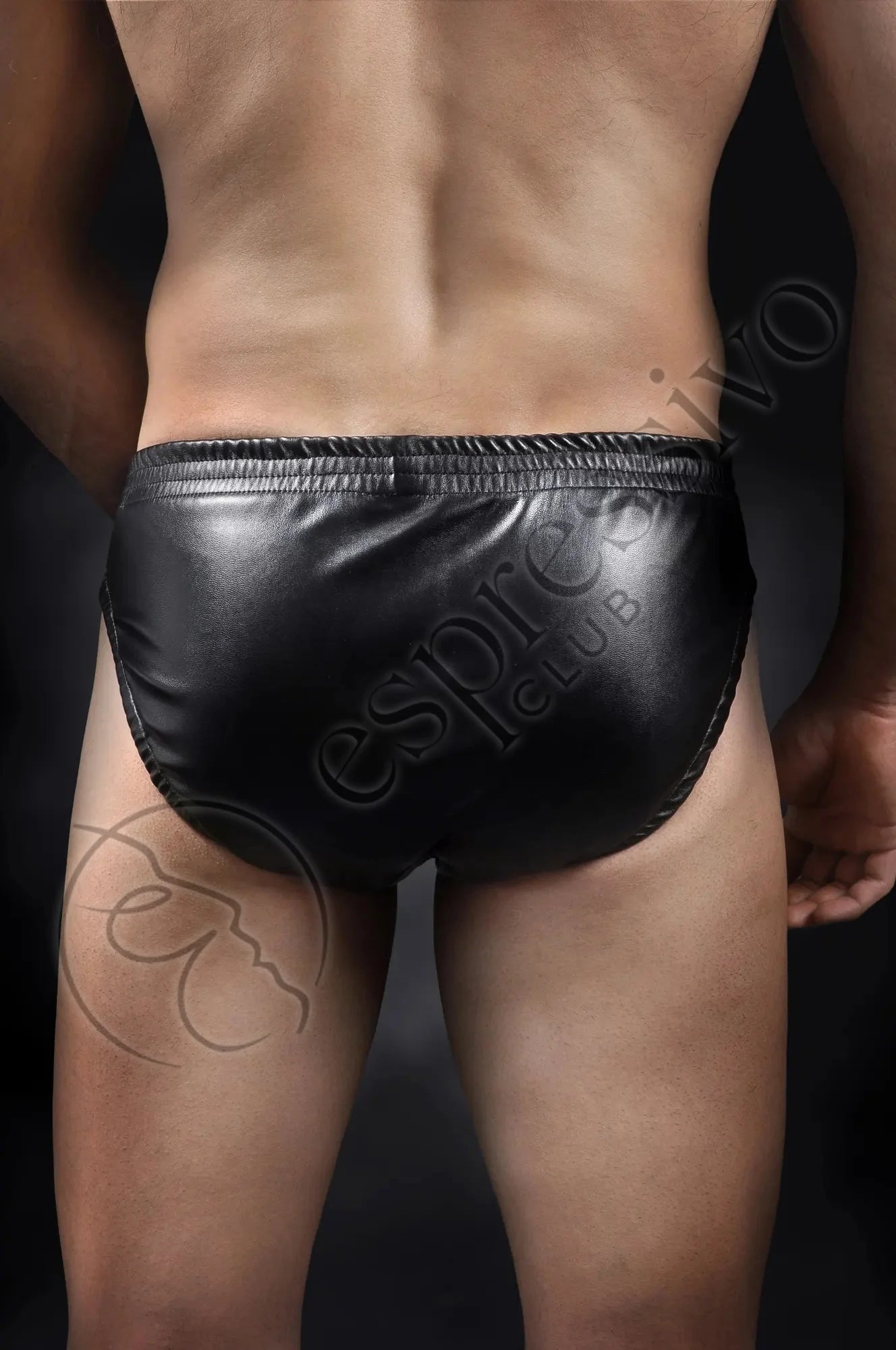 EspressivoClub Black Mens Leather Briefs Underwear 410 - 4