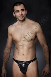 EspressivoClub Black Mens Leather Thong Underwear 440 - 5