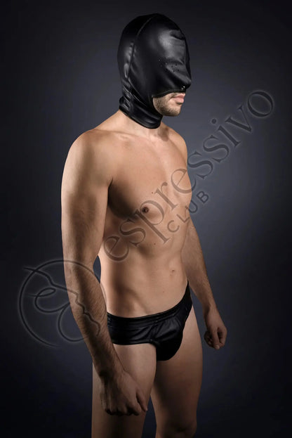 EspressivoClub Black Open Chin Bondage Hood With Pinholes Eyes For Bdsm Psychedelic Effect Masks 254 - 4