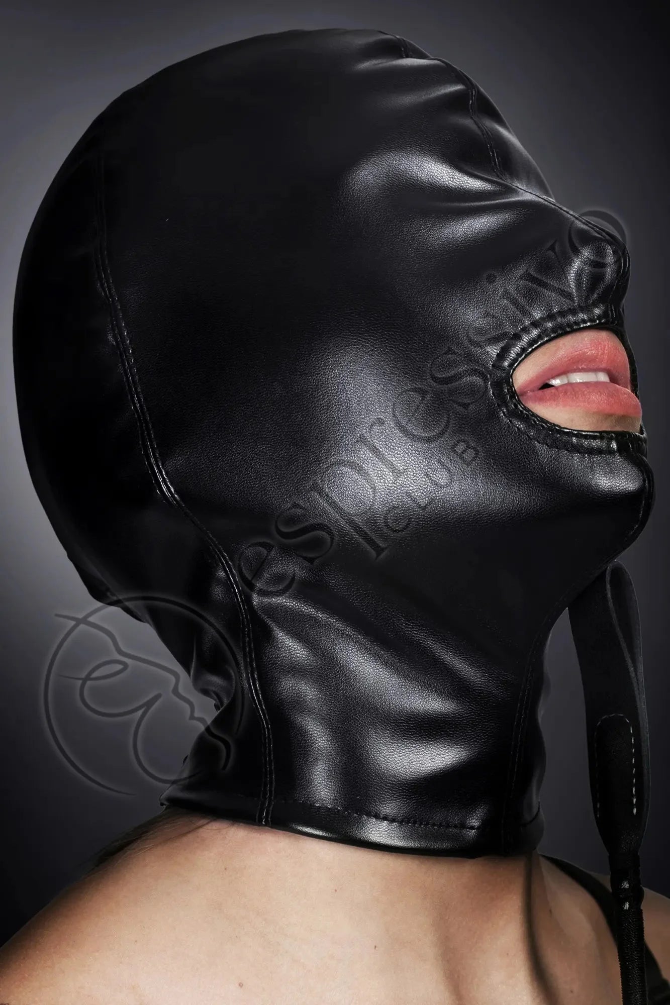 EspressivoClub Black Open Mouth Cocksucker Hood For Extreme Bondage Sex Masks 160 - 2