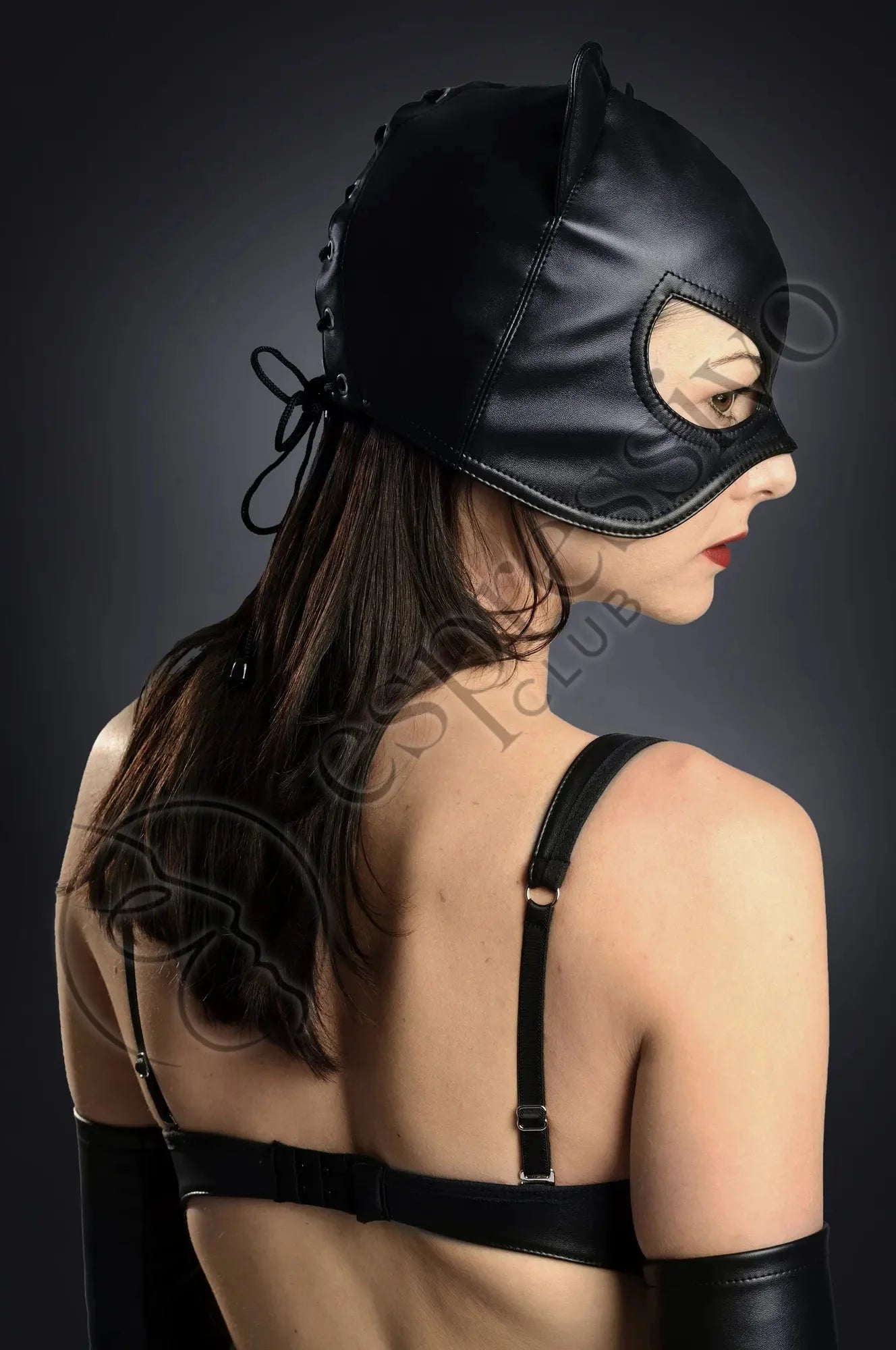 EspressivoClub Black Pet Play Catwoman Leather Mask Masks 172 - 3