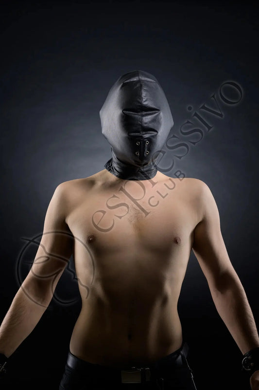 Real Leather BDSM Bondage Breathplay Hood