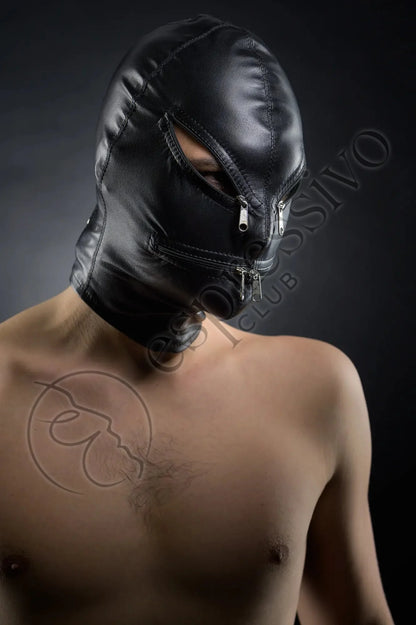 Real Leather Tight Bondage Zippers Hood For Bdsm Sensory Deprivation Masks Leather