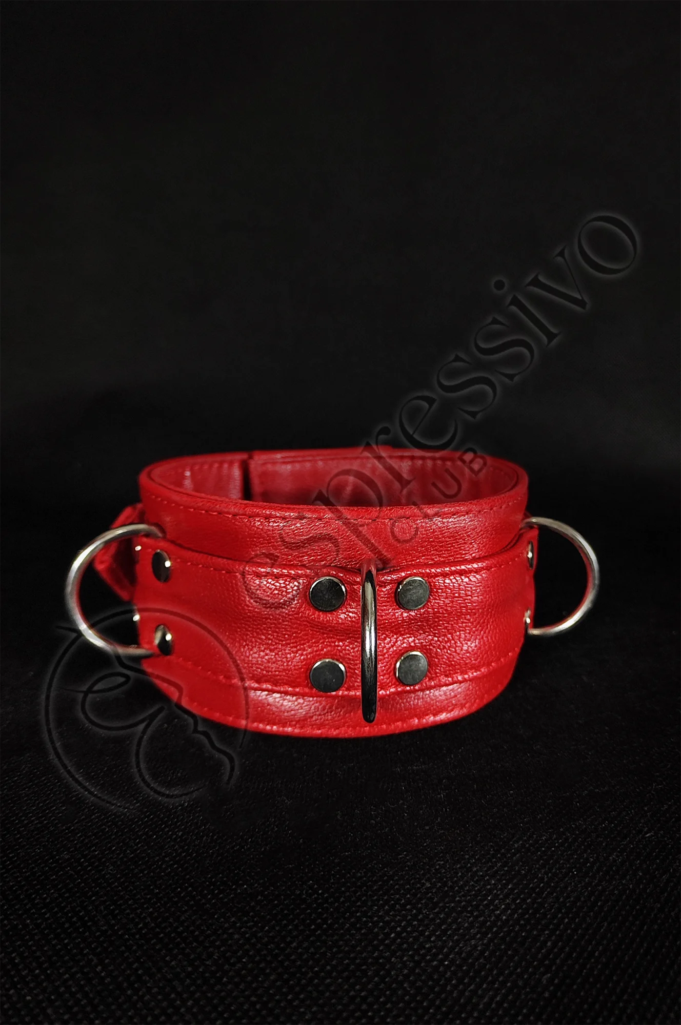 Red Leather Bondage Collar In - Limited Edition Collar