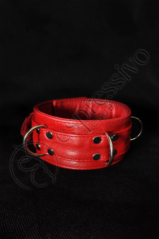 Red leather Bondage collar
