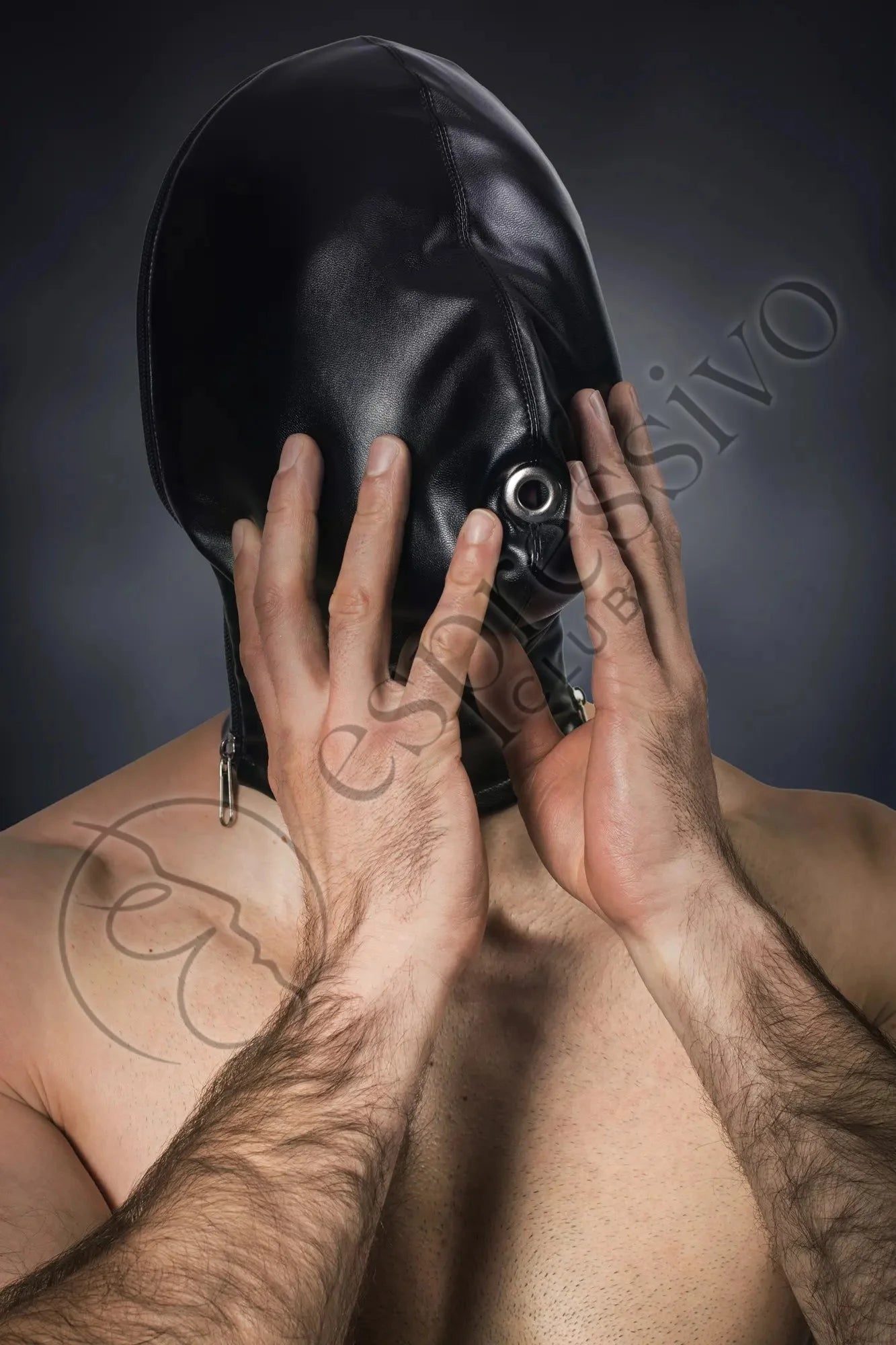 Tight Bondage Breathplay Hood - Leather Lined Masks
